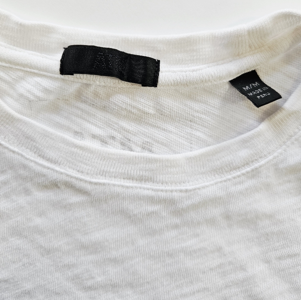 ATM Anthony Thomas Melillo White Heathered Schoolboy Crew Neck Tee T-Shirt M - Picture 10 of 13